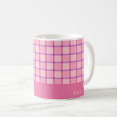 Mug Modern Checker Pink Purple Personalized (Devant droit)