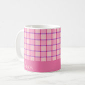 Mug Modern Checker Pink Purple Personalized (Devant gauche)