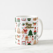 Mug Modern Christmas Santa and Gingerbread Pattern (Devant droit)
