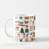 Mug Modern Christmas Santa and Gingerbread Pattern (Gauche)