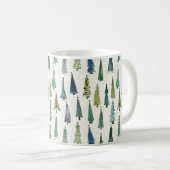 Mug Modern Christmas Trees Illustrated Pattern (Devant droit)