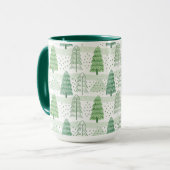 Mug Modern Christmas Trees Pattern (Devant gauche)