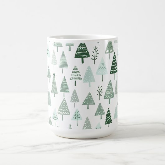 Mug Modern Christmas Trees White and green (Centre)