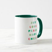 Mug Modern Christmas Typography Joy Love Peace Hope (Devant droit)