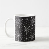 Mug Modern Christmas White Snowflake & Black night sky (Gauche)