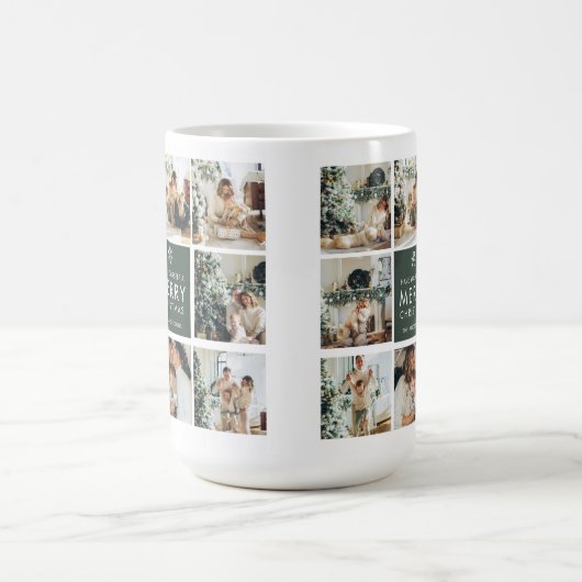 Mug Modern Collage “Merry Christmas” Multi Photo (Centre)