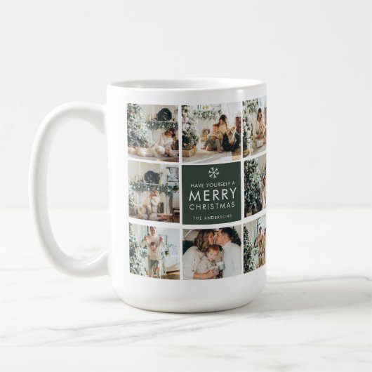 Mug Modern Collage “Merry Christmas” Multi Photo (Gauche)