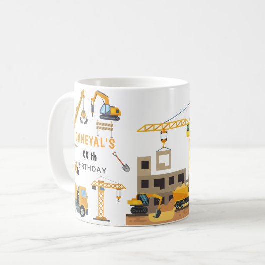 Mug Modern Construction Simple Kid's Birthday (Devant gauche)
