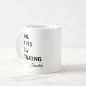 Mug Modern Cool Aunts Play Mahjong Name Quote (Devant gauche)
