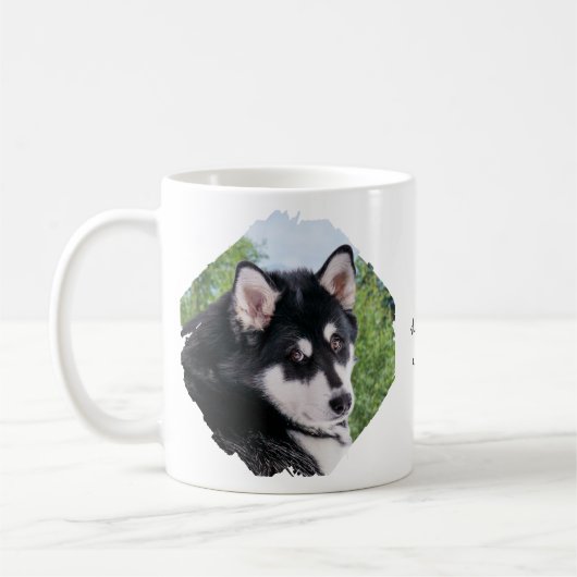 Mug Modern Custom 2 Photo Paint Brushstroke Dog (Gauche)