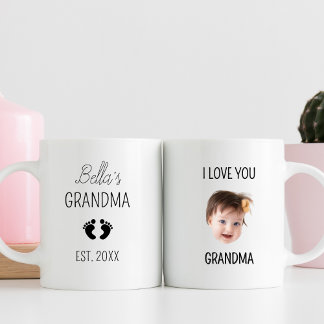 Mug Modern Custom Baby Photo Gift For Grandma Name