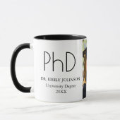 Mug Modern Custom PhD Graduation Photo & Name (Gauche)