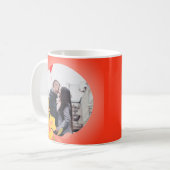 Mug Modern Cute Romance Coeur rouge Photo Valentines D (Devant gauche)