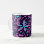 Mug Modern Dark Purple Floral Pattern (Devant gauche)