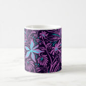 Mug Modern Dark Purple Floral Pattern (Centre)