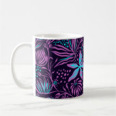 Mug Modern Dark Purple Floral Pattern (Gauche)