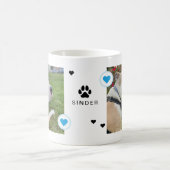 Mug Modern Dog 2 Photos coeurs Nom (Centre)