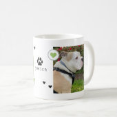 Mug Modern Dog 2 Photos coeurs Nom (Devant droit)