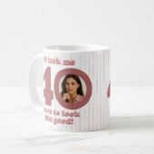 Mug Modern Dusty Rose Fabulous 40th Birthday Women (Devant gauche)