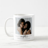 Mug Modern Elegant Sisters Photo Script Typography (Gauche)