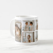 Mug Modern Family Name 6-Photo Collage Custom (Devant gauche)