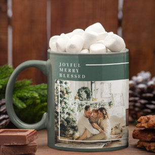 Mug Modern Family Photo Joyful Merry Blessed Green