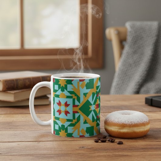 Mug Modern Geometric Earth Tones Pattern Ceramic Coffe