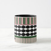 Mug Modern Geometric Sage Green Pink Personalized (Centre)