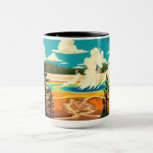 Mug Modern Grand Prismatic Spring Retro Poster (Centre)