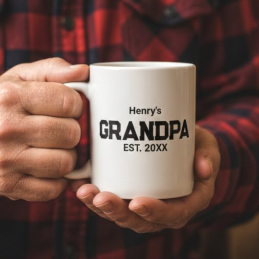 Mug Modern Grandpa Established Est. Name Year 