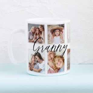 Mug Modern Granny Script   Grandchildren Photo Collage