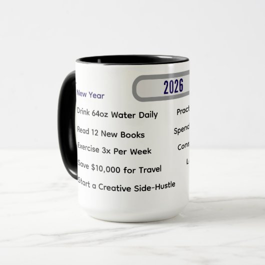 Mug Modern Habit Tracker & 10 Milestones Custom (Devant gauche)