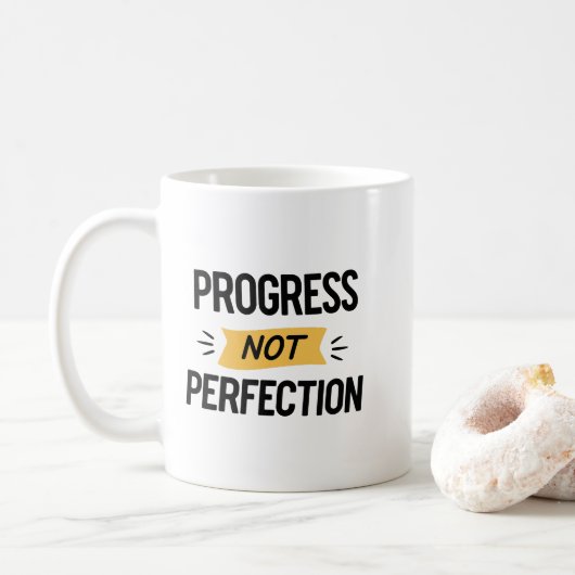 Mug Modern Hand Lettered Mental Health Motivation  (Avec donut)