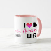 Mug Modern I Love My Awesome Wife Saint Valentin (Devant droit)