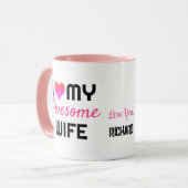 Mug Modern I Love My Awesome Wife Saint Valentin (Devant gauche)