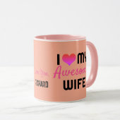 Mug Modern I Love My Awesome Wife Saint Valentin (Devant droit)