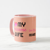 Mug Modern I Love My Awesome Wife Saint Valentin (Devant gauche)