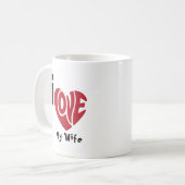 Mug Modern I Love Red Heart Quote (Devant gauche)