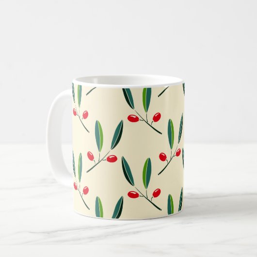 Mug Modern Illustrated Red Berries Pattern (Devant gauche)