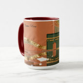 Mug Modern Kaabah Motif | Minimalist Luxury Gold (Devant gauche)