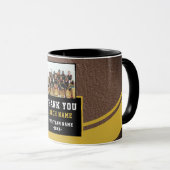 Mug Modern Leather Team Name Photo Coach Thank you (Devant droit)