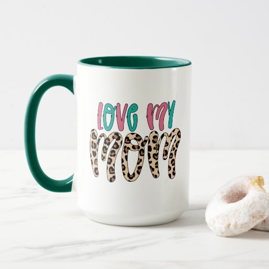 Mug Modern Love My Mom Mothers Day Cadeau (Avec donut)