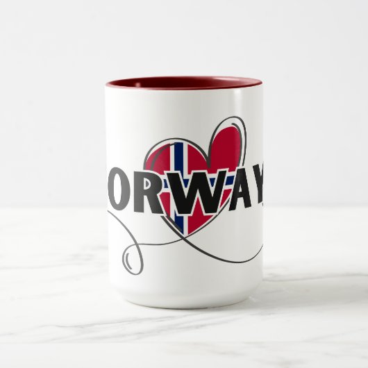 Mug Modern Love Norvège Drapeau scandinavie Souvenir (Centre)