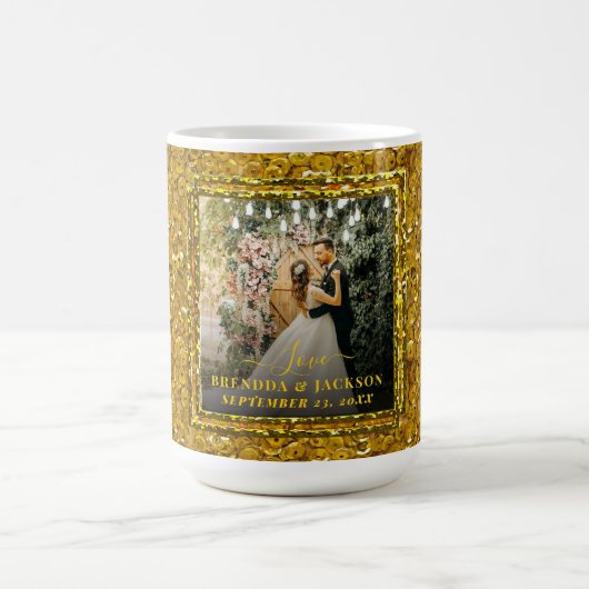 Mug Modern LOVE Photo Collage Saint Valentin (Centre)
