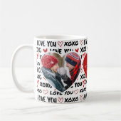 Mug Modern Love You 2 Heart Photos & Personal Message (Gauche)