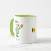 Mug Modern Lucky Elf with Calligraphy & Monogram (Devant gauche)