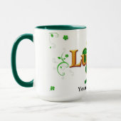 Mug Modern Lucky Green Patterned Shamrock (Gauche)