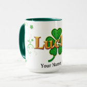 Mug Modern Lucky Green Patterned Shamrock (Devant gauche)