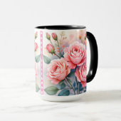 Mug Modern Luxury Pink Roses Beautiful Collection (Devant droit)
