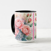 Mug Modern Luxury Pink Roses Beautiful Collection (Devant gauche)